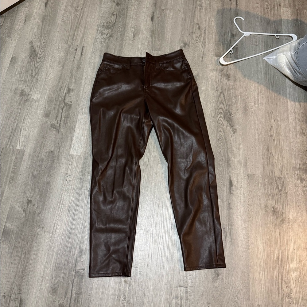 Women Brown Leather Pants